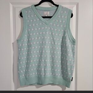 Teddy Fresh Womens Blue Knitted Sleeveless Pullover Sweater Size L